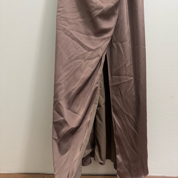 Birdy Grey Lydia Dress in Shiny Satin Mocha Size Small - Picture 8 of 14